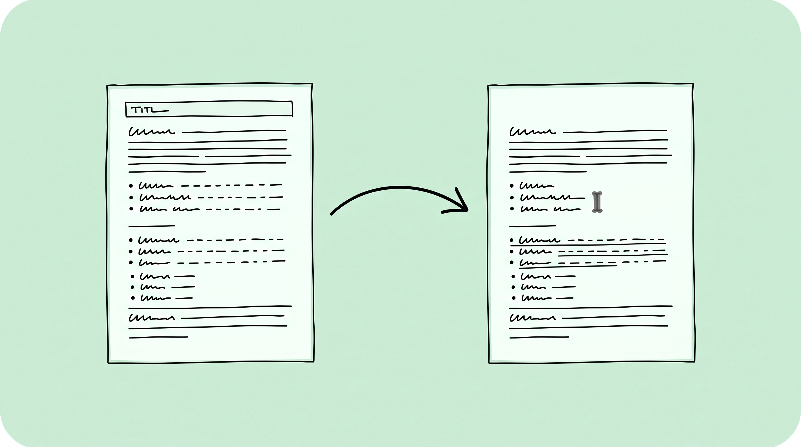 A formatted document being converted to an editable Word file