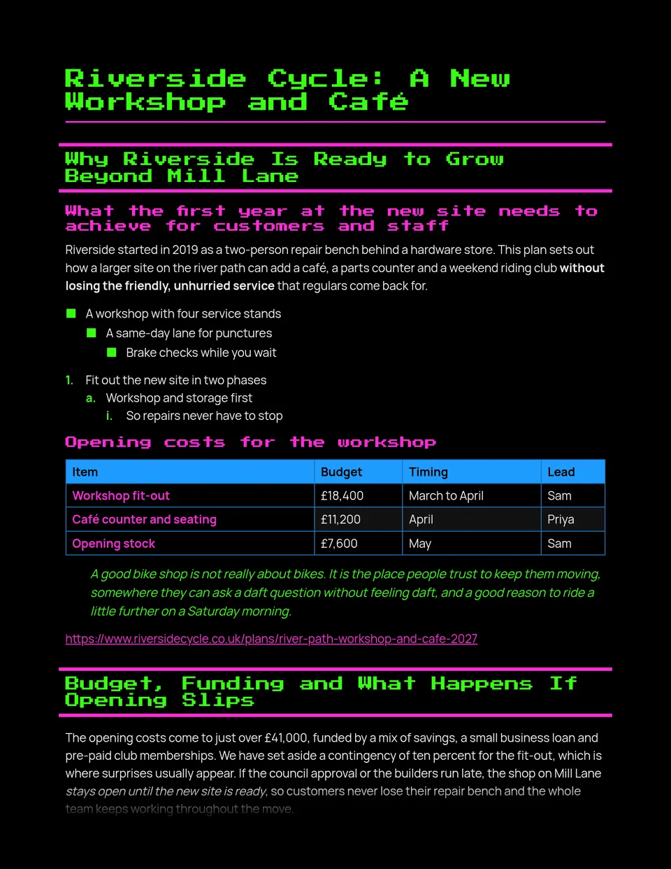 An 80s arcade screen in black, neon green, hot magenta and fluoro blue, with 8-bit pixel headings framed by thick magenta bars - made for gaming newsletters, esports event proposals, game jam briefs and streamer media kits.